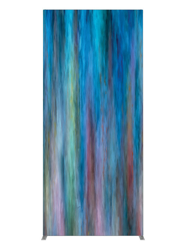 Blue teal pink vertical streak, photography backdrop panel for Denny StudioEdge silicone edge frame, 3 ft