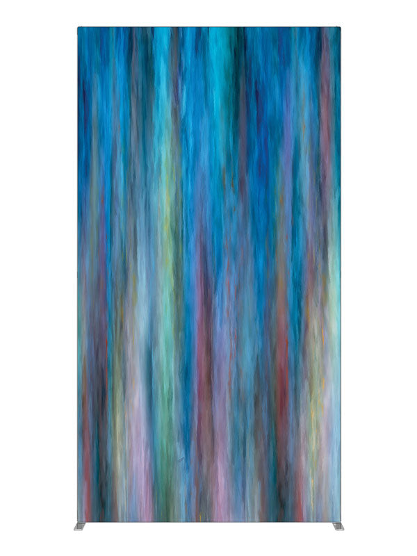 Blue teal pink vertical streak, photography backdrop panel for Denny StudioEdge silicone edge frame, 4 ft