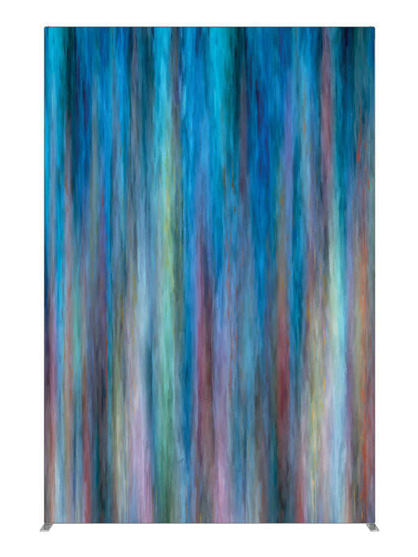 Blue teal pink vertical streak, photography backdrop panel for Denny StudioEdge silicone edge frame, 5 ft