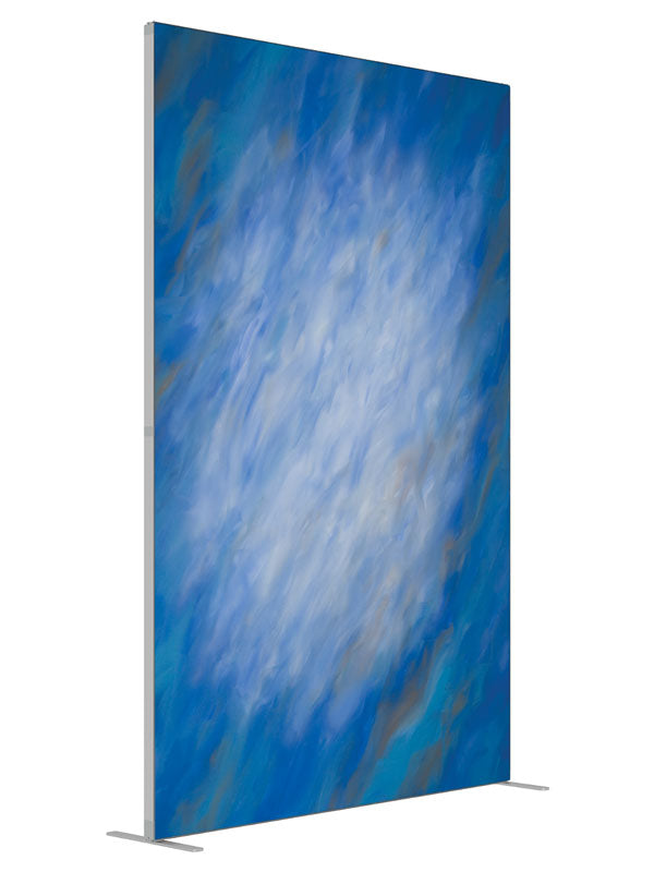 Blue Van Gogh shown at an angled view, photography backdrop panel for Denny StudioEdge silicone edge frame, 5 ft