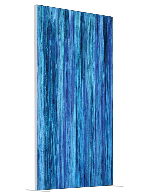 Blue vertical rain streak shown at an angled view, photography backdrop panel for Denny StudioEdge silicone edge frame, 4 ft