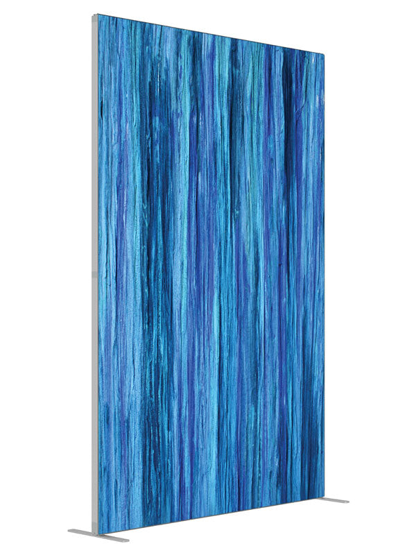 Blue vertical rain streak shown at an angled view, photography backdrop panel for Denny StudioEdge silicone edge frame, 5 ft