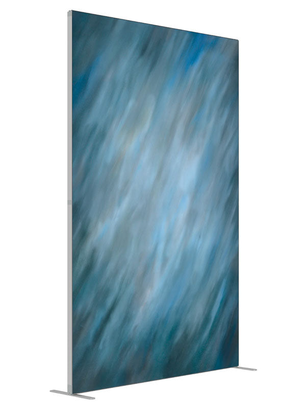 Blue Wisdom shown at an angled view, photography backdrop panel for Denny StudioEdge silicone edge frame, 5 ft