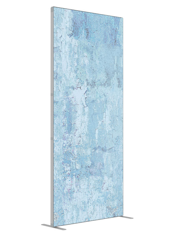 Blue Zeus shown at an angled view, photography backdrop panel for Denny StudioEdge silicone edge frame, 3 ft