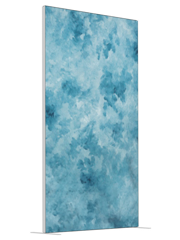 Blurred Water shown at an angled view, photography backdrop panel for Denny StudioEdge silicone edge frame, 4 ft