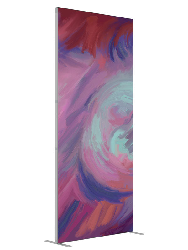 Blush Swirl shown at an angled view, photography backdrop panel for Denny StudioEdge silicone edge frame, 3 ft