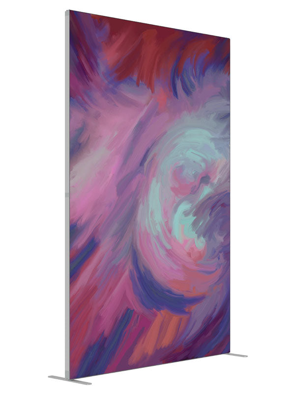 Blush Swirl shown at an angled view, photography backdrop panel for Denny StudioEdge silicone edge frame, 5 ft