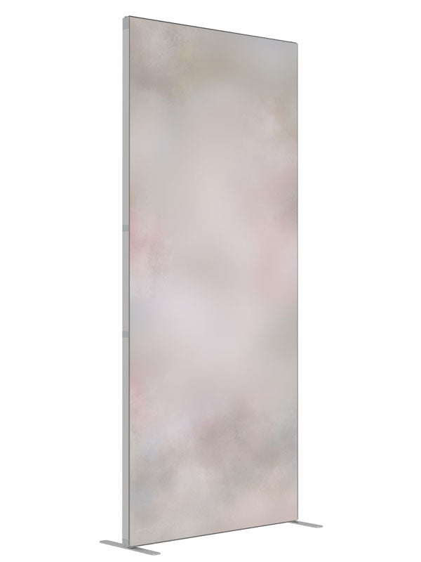 Blushing Soft Pink shown at an angled view, photography backdrop panel for Denny StudioEdge silicone edge frame, 3 ft