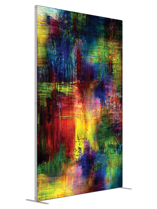 Brainiac Bold Grunge Abstract shown at an angled view, photography backdrop panel for Denny StudioEdge silicone edge frame, 5 ft