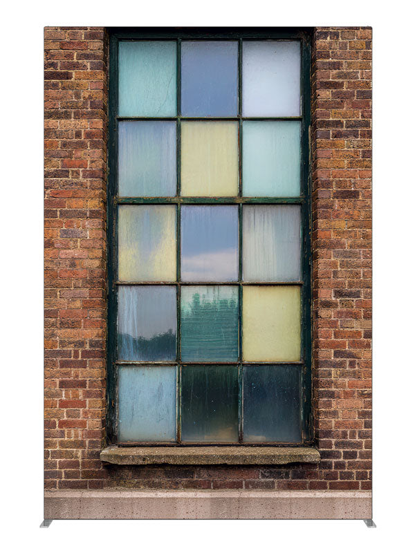 Brick warehouse wall frosted industrial windows printed backdrop 5ft - Denny StudioEdge SECP-8865