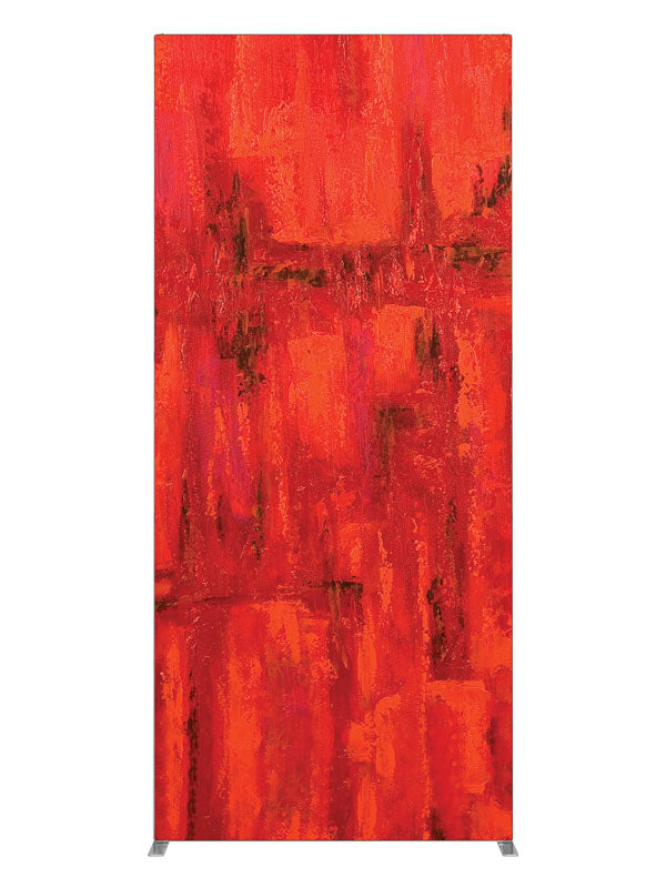 Bright red textured brushwork, photography backdrop panel for Denny StudioEdge silicone edge frame, 3 ft
