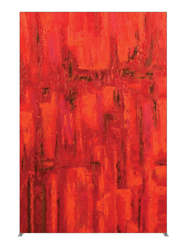 Bright red textured brushwork, photography backdrop panel for Denny StudioEdge silicone edge frame, 5 ft