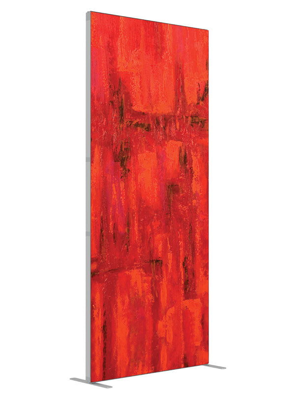 Bright red textured brushwork shown at an angled view, photography backdrop panel for Denny StudioEdge silicone edge frame, 3 ft