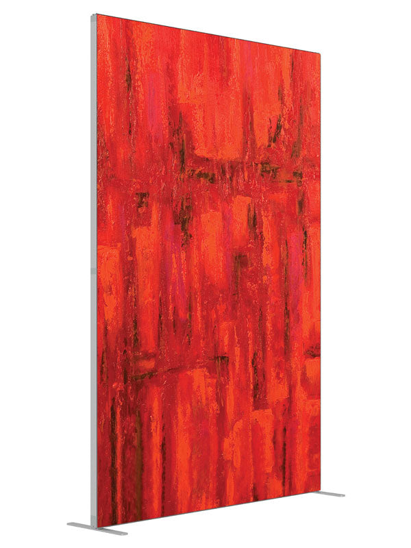 Bright red textured brushwork shown at an angled view, photography backdrop panel for Denny StudioEdge silicone edge frame, 5 ft