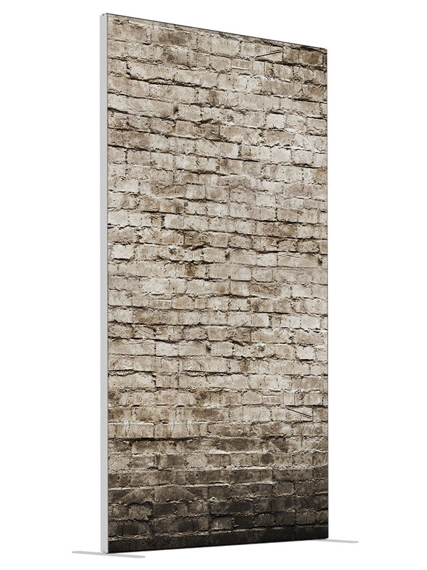 Broadway Brick shown at an angled view, photography backdrop panel for Denny StudioEdge silicone edge frame, 4 ft