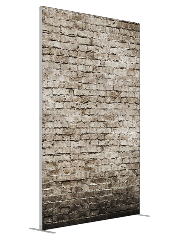 Broadway Brick shown at an angled view, photography backdrop panel for Denny StudioEdge silicone edge frame, 5 ft