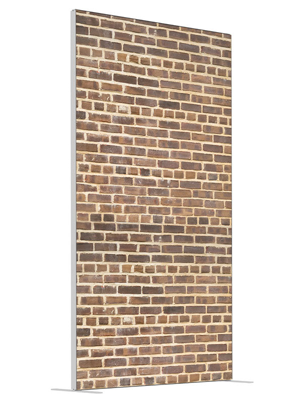 Brown Brick shown at an angled view, photography backdrop panel for Denny StudioEdge silicone edge frame, 4 ft