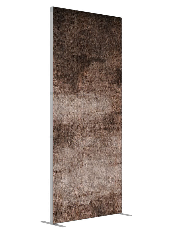 Brown Burlap shown at an angled view, photography backdrop panel for Denny StudioEdge silicone edge frame, 3 ft