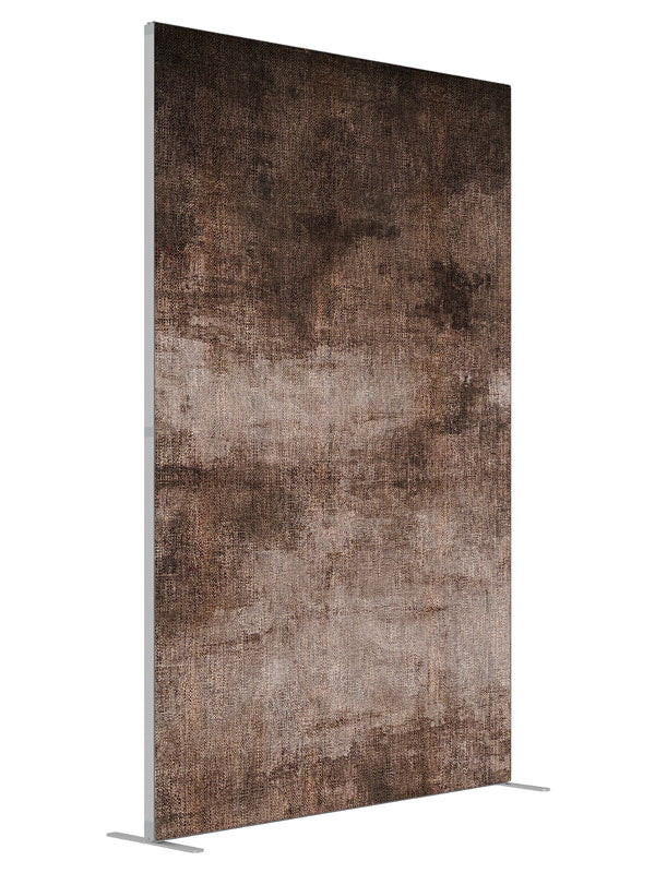 Brown Burlap shown at an angled view, photography backdrop panel for Denny StudioEdge silicone edge frame, 5 ft