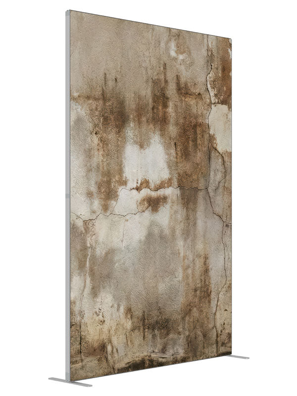 Brown Ivory Textured Plaster Wall shown at an angled view, photography backdrop panel for Denny StudioEdge silicone edge frame, 5 ft