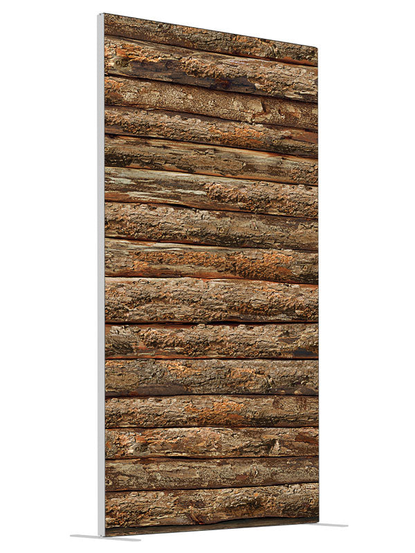 Brown Log shown at an angled view, photography backdrop panel for Denny StudioEdge silicone edge frame, 4 ft