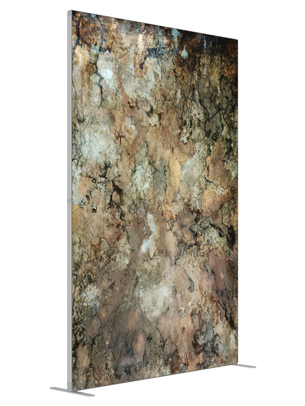 Brown tan stone texture shown at an angled view, photography backdrop panel for Denny StudioEdge silicone edge frame, 5 ft