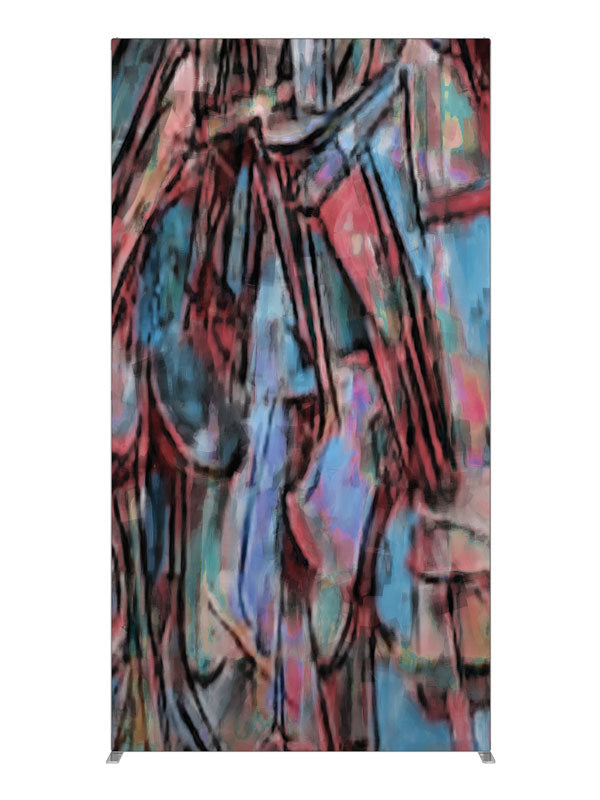 Brown teal blue folded form, photography backdrop panel for Denny StudioEdge silicone edge frame, 4 ft