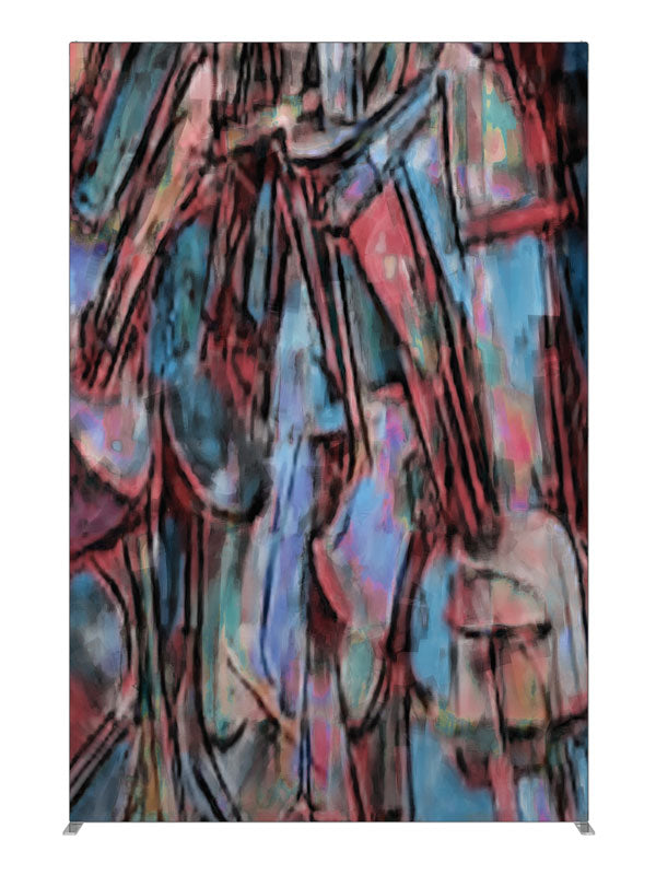 Brown teal blue folded form, photography backdrop panel for Denny StudioEdge silicone edge frame, 5 ft
