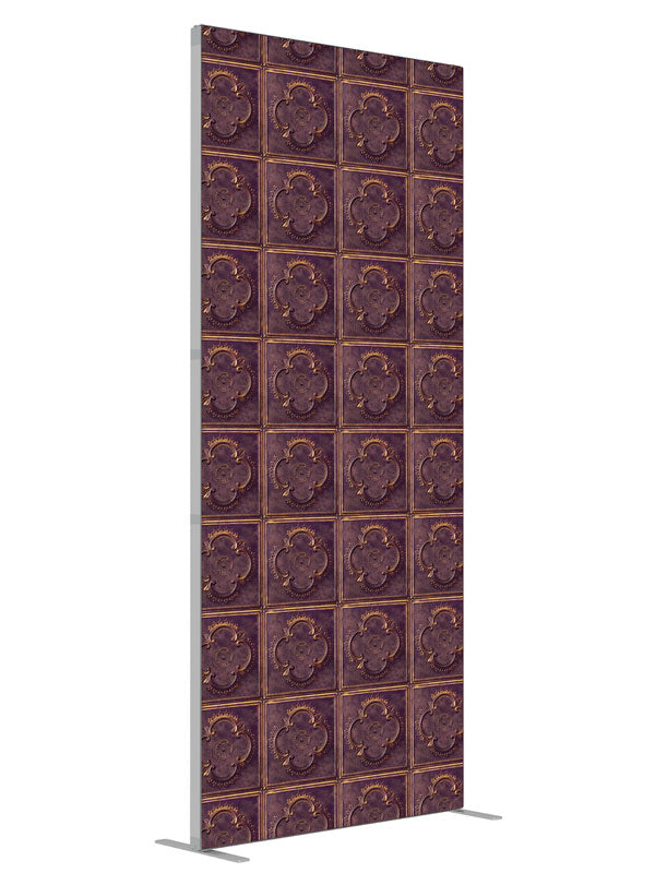 Brown Tile Embossed Tile shown at an angled view, photography backdrop panel for Denny StudioEdge silicone edge frame, 3 ft