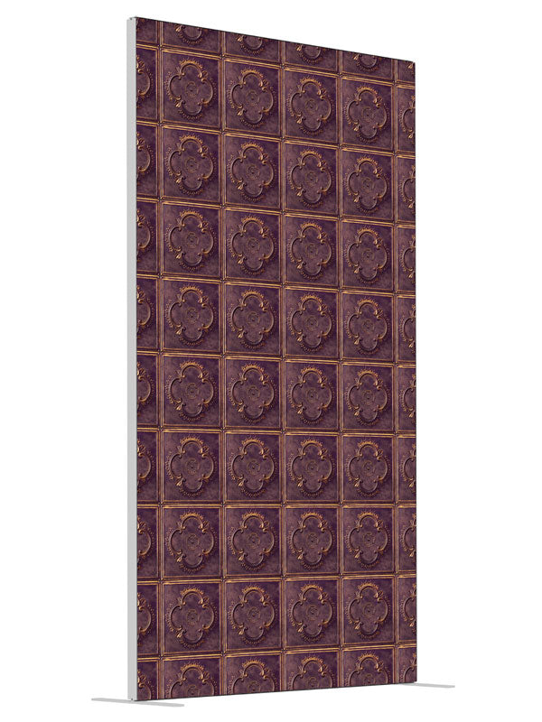 Brown Tile Embossed Tile shown at an angled view, photography backdrop panel for Denny StudioEdge silicone edge frame, 4 ft