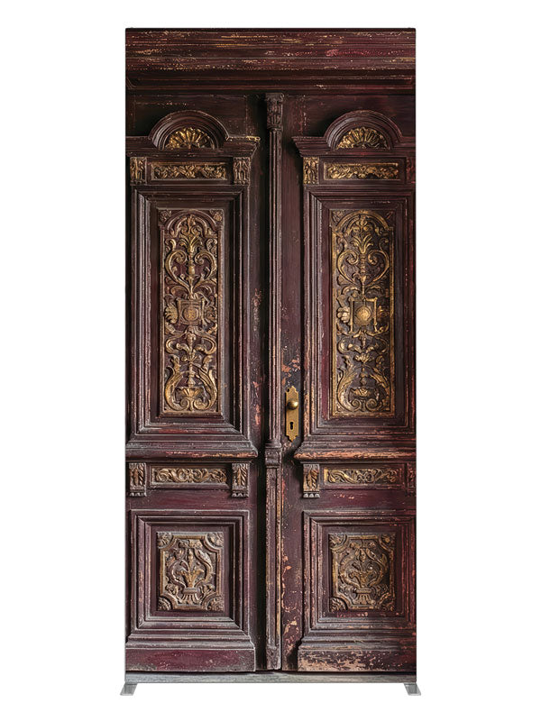 Burgundy Paneled Wall Double Door, photography backdrop panel for Denny StudioEdge silicone edge frame, 3 ft