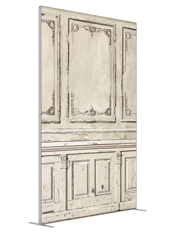 Bygone Estate shown at an angled view, photography backdrop panel for Denny StudioEdge silicone edge frame, 5 ft