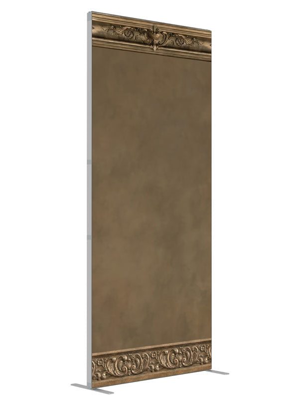Calder Soft Beige Studio Wall shown at an angled view, photography backdrop panel for Denny StudioEdge silicone edge frame, 3 ft