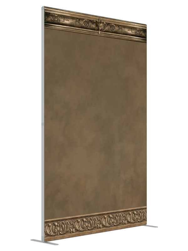 Calder Soft Beige Studio Wall shown at an angled view, photography backdrop panel for Denny StudioEdge silicone edge frame, 5 ft