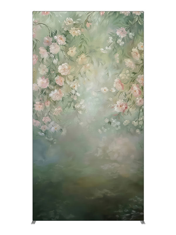 Cascading white floral garden green printed backdrop 4ft - Denny StudioEdge SECP-8769