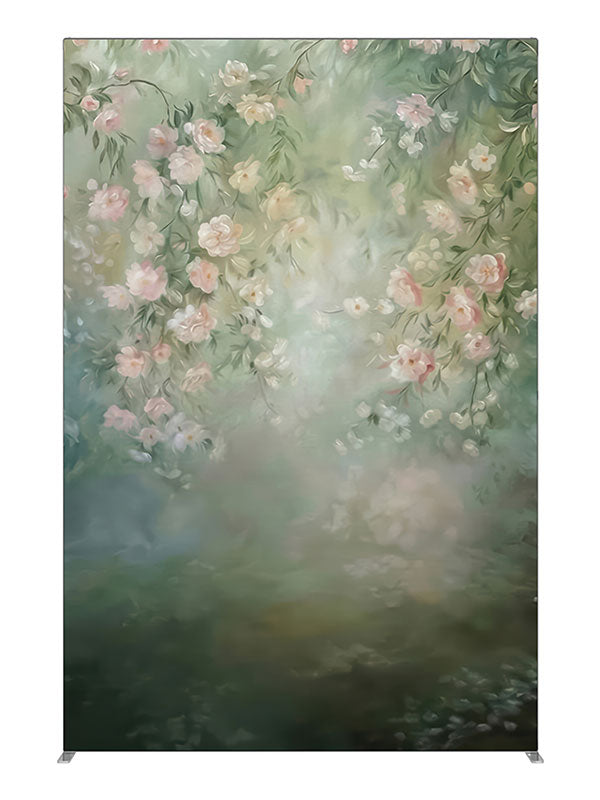 Cascading white floral garden green printed backdrop 5ft - Denny StudioEdge SECP-8769