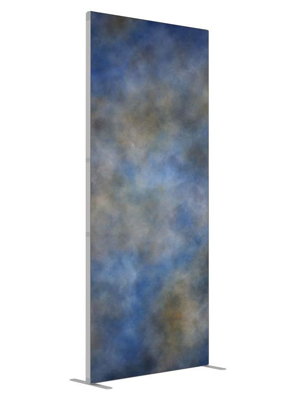 Celestial Blue shown at an angled view, photography backdrop panel for Denny StudioEdge silicone edge frame, 3 ft