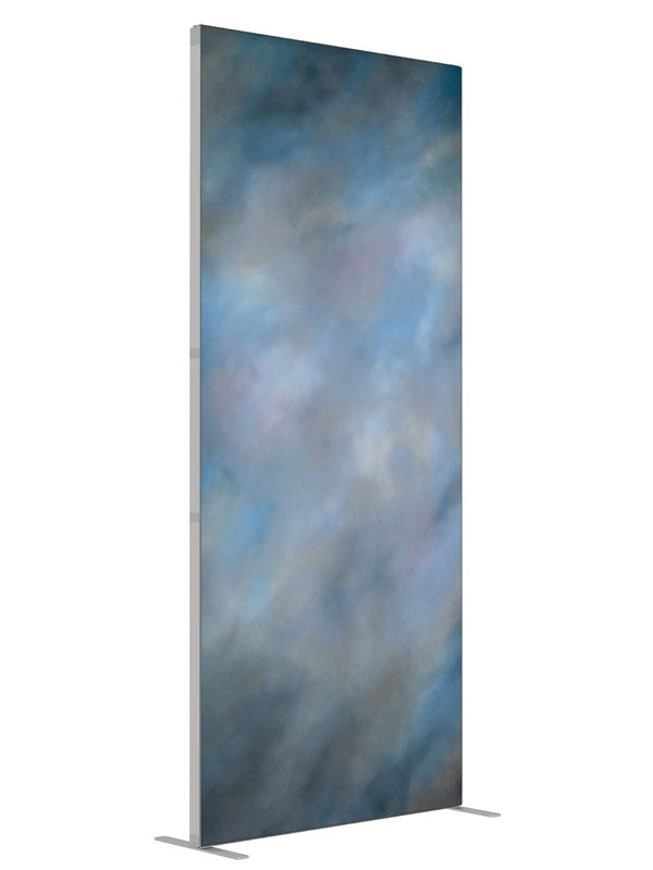 Cerulean shown at an angled view, photography backdrop panel for Denny StudioEdge silicone edge frame, 3 ft