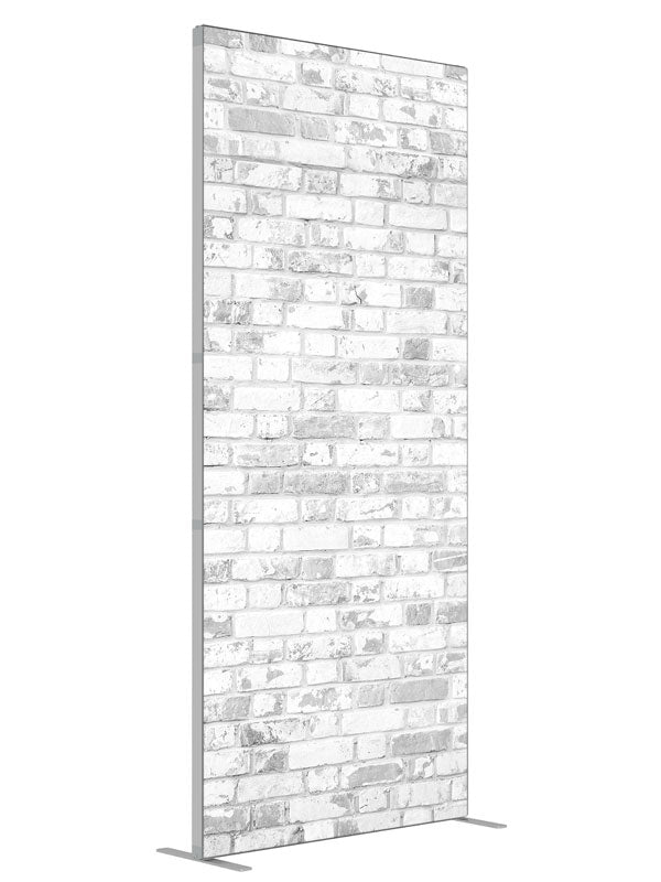 Chalky Brick shown at an angled view, photography backdrop panel for Denny StudioEdge silicone edge frame, 3 ft