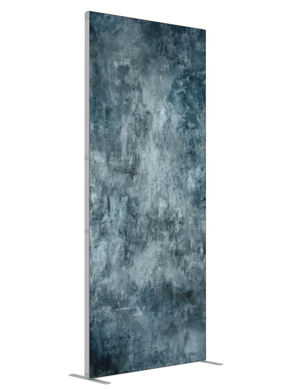 Charcoal Blue Abstract Stone shown at an angled view, photography backdrop panel for Denny StudioEdge silicone edge frame, 3 ft