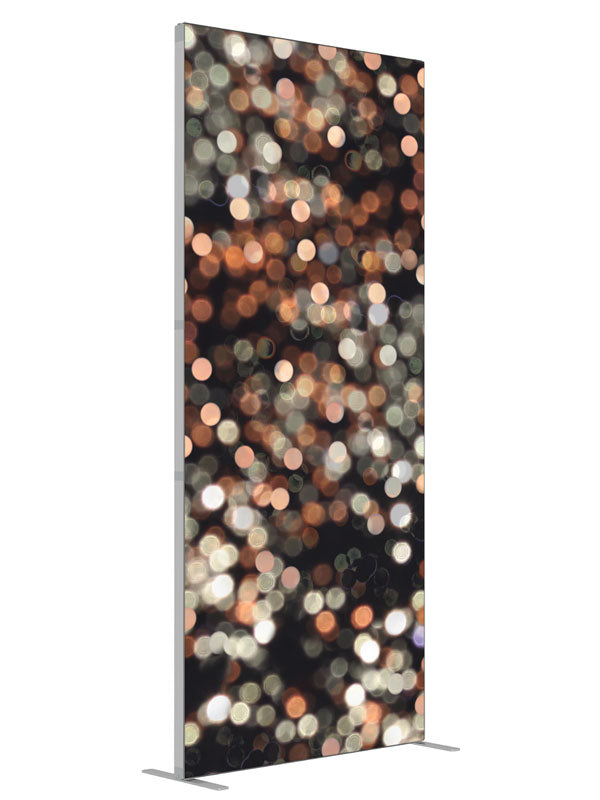 Chocolate Bokeh shown at an angled view, photography backdrop panel for Denny StudioEdge silicone edge frame, 3 ft