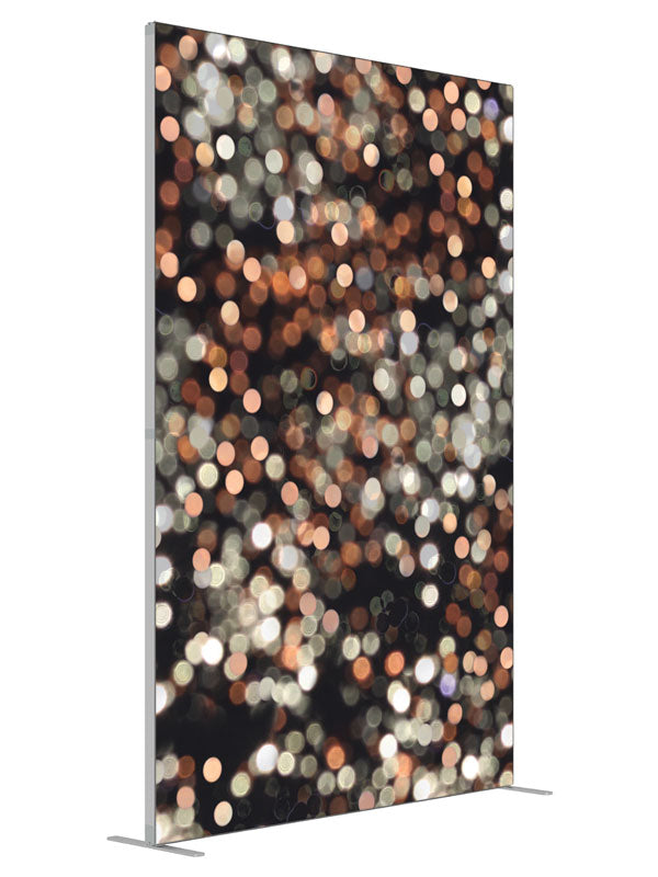 Chocolate Bokeh shown at an angled view, photography backdrop panel for Denny StudioEdge silicone edge frame, 5 ft