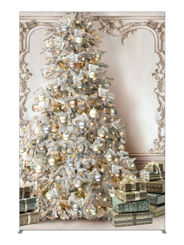 Christmas Baroque Tree, photography backdrop panel for Denny StudioEdge silicone edge frame, 5 ft