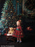 Nostalgic Christmas backdrop with a Victorian-inspired setting, perfect for professional photography.