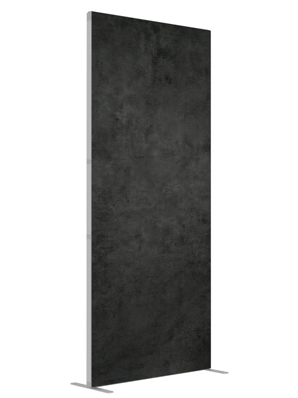 Claremont Deep Gray Painterly Texture shown at an angled view, photography backdrop panel for Denny StudioEdge silicone edge frame, 3 ft