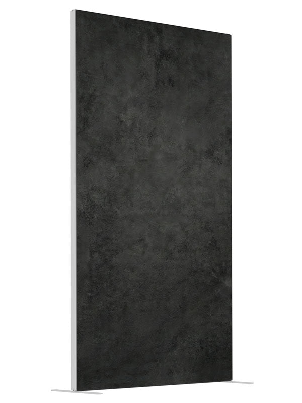 Claremont Deep Gray Painterly Texture shown at an angled view, photography backdrop panel for Denny StudioEdge silicone edge frame, 4 ft