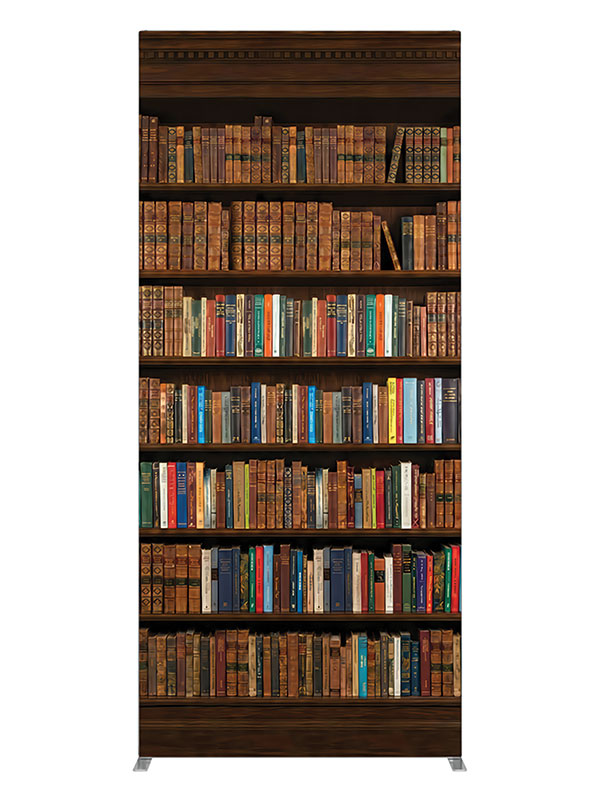 Classic library bookshelf dark wood printed backdrop 3ft - Denny StudioEdge SECP-8945