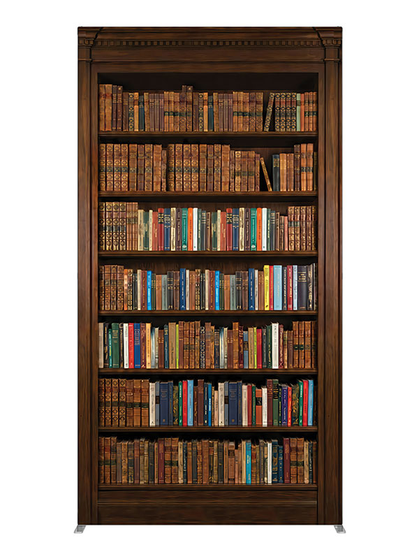 Classic library bookshelf dark wood printed backdrop 4ft - Denny StudioEdge SECP-8945