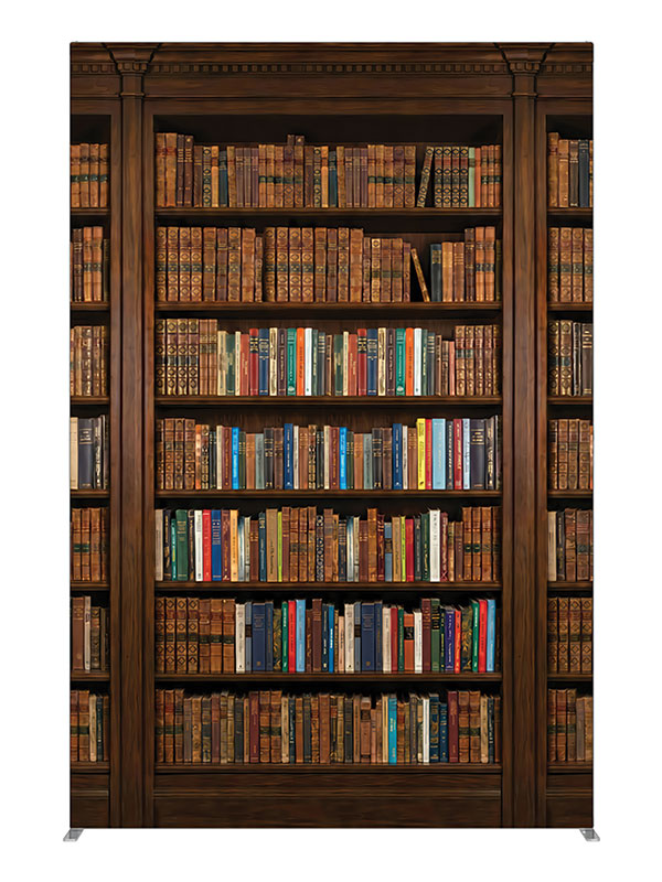 Classic library bookshelf dark wood printed backdrop 5ft - Denny StudioEdge SECP-8945