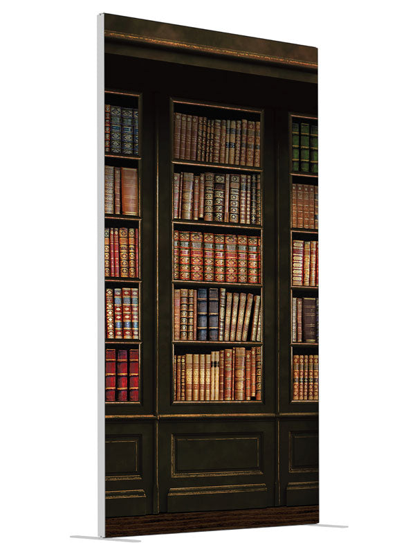 Classic library shelves colorful books printed backdrop angled 4ft - Denny StudioEdge SECP-8502